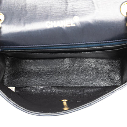 Chanel Cc Quilted Lambskin Round Flap