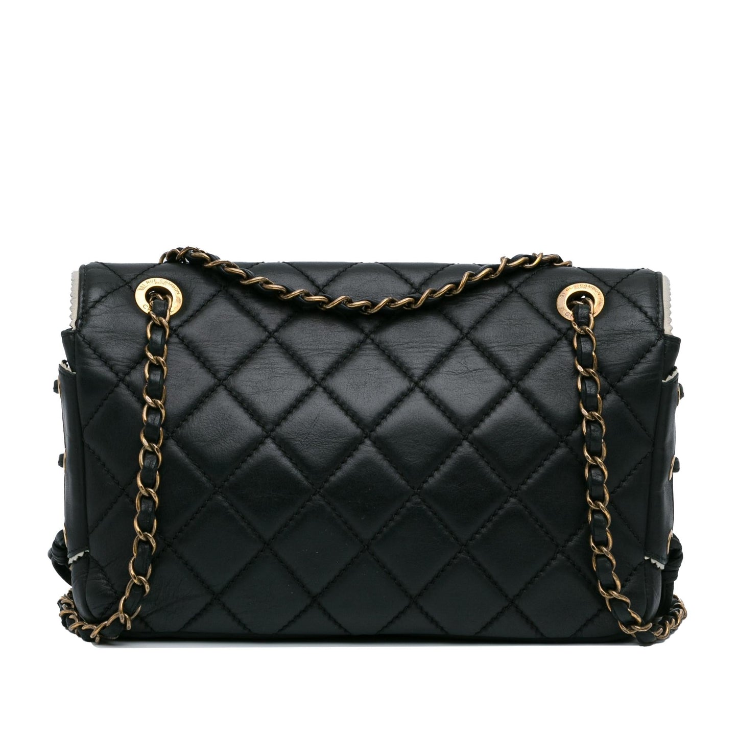Chanel Cc Quilted Lambskin Tassel And Border Embellished Flap