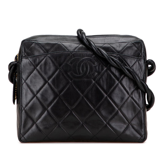 Chanel Cc Quilted Lambskin Twisted Strap Crossbody