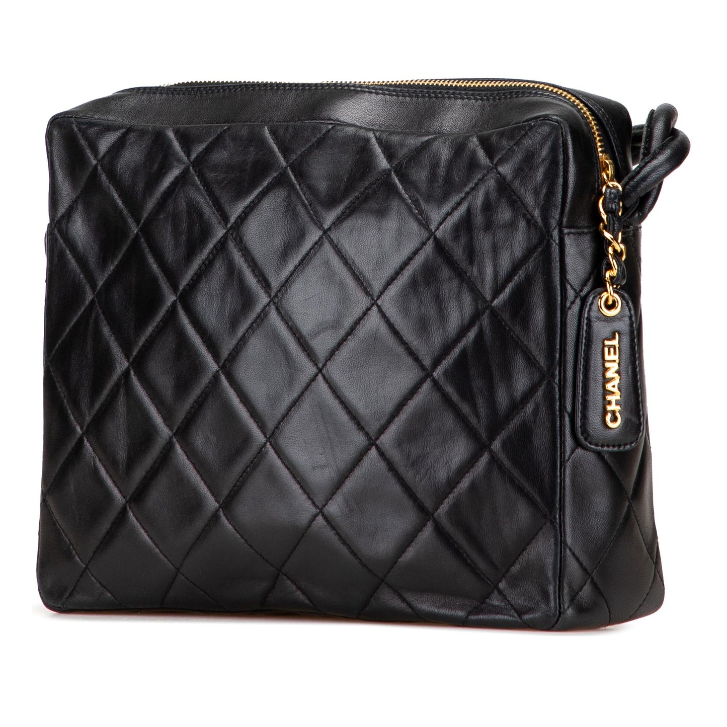 Chanel Cc Quilted Lambskin Twisted Strap Crossbody