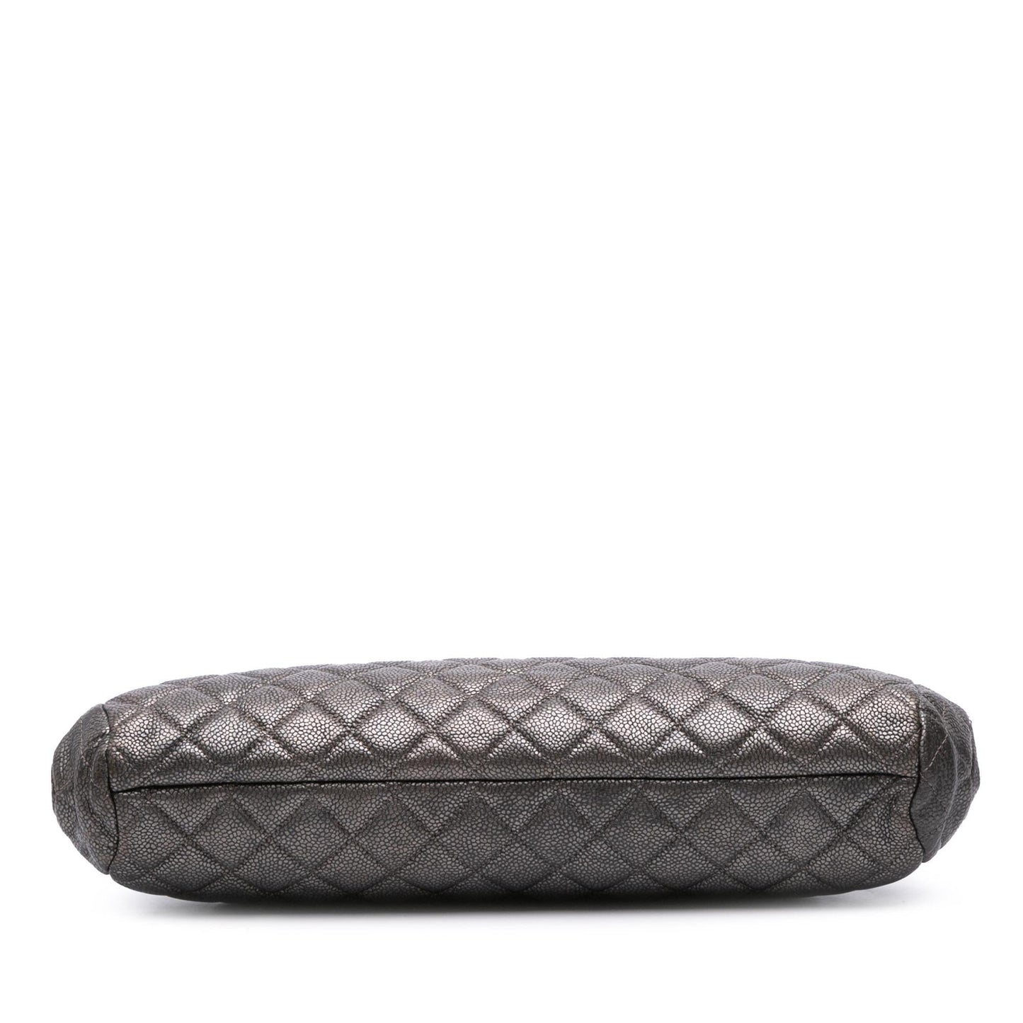 Chanel Cc Quilted Metallic Caviar Clutch