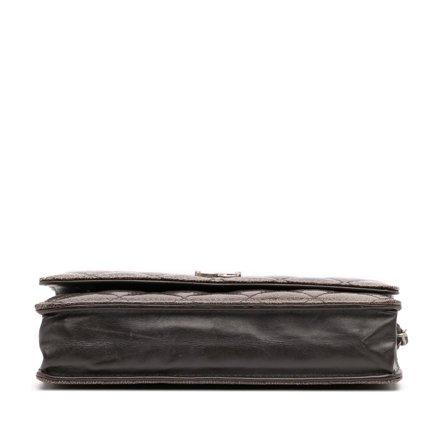 Chanel Cc Quilted Shiny Crumpled Calfskin Wallet On Chain