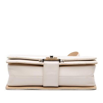Chanel Gabrielle Calfskin White Shoulder Bag