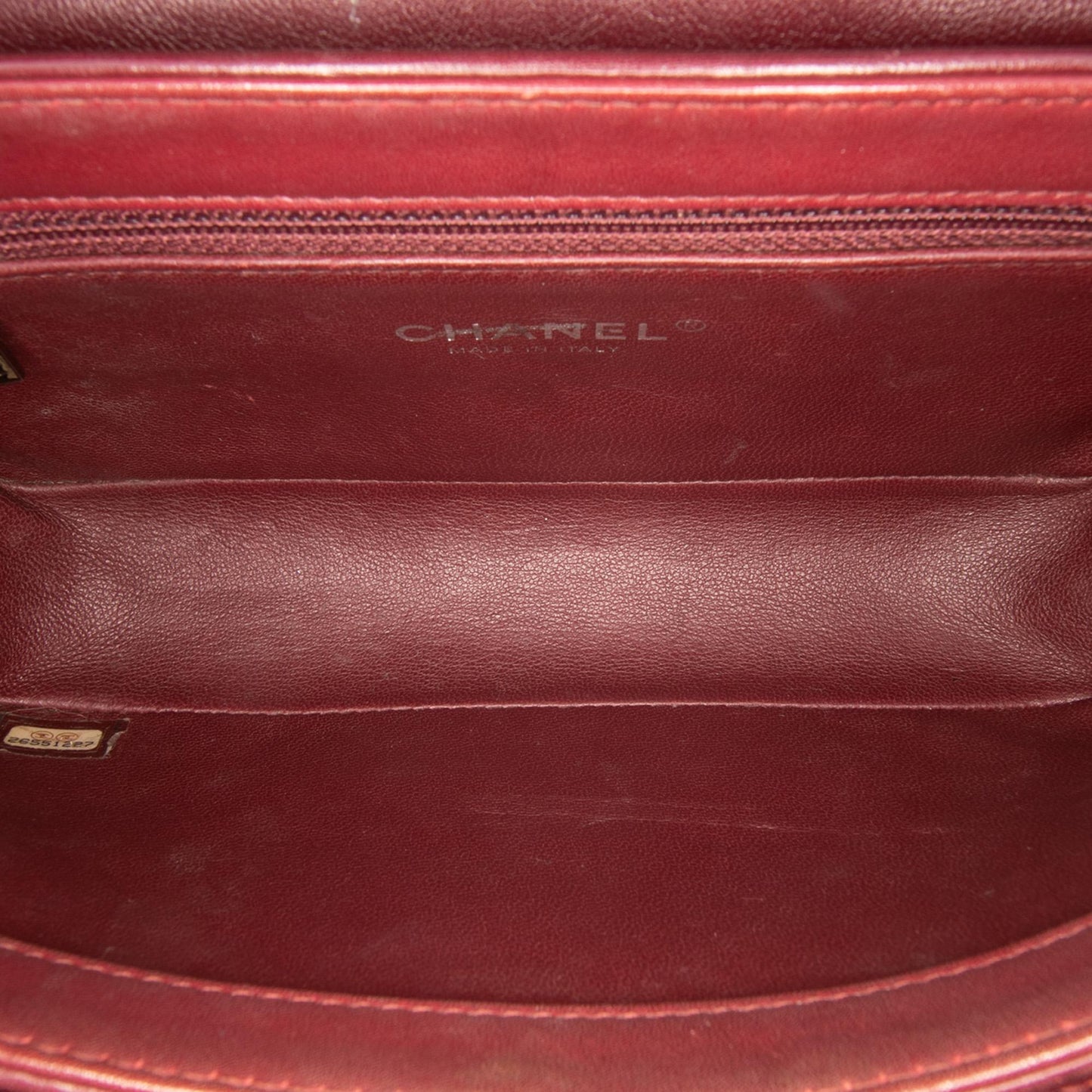 Chanel Cc Stitched Calfskin Chain Flap