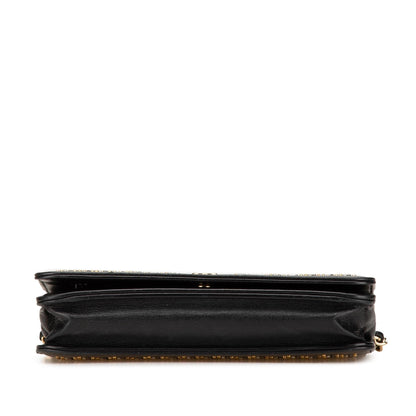 Chanel Cc Studded Lambskin Wallet On Chain
