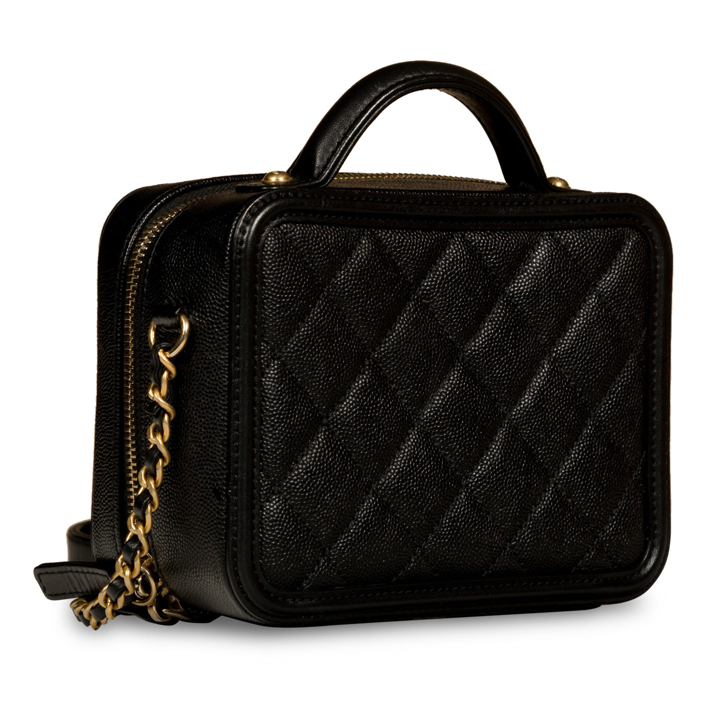 Chanel Vanity Caviar Black Clutch Style 7