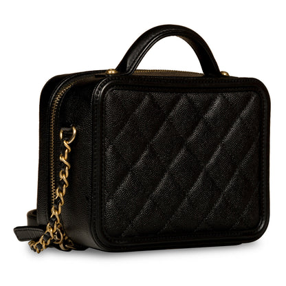 Chanel Vanity Caviar Black Clutch Style 7