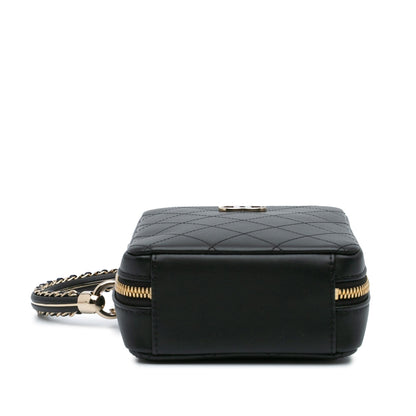 Chanel Calfskin Stitched Cup Of Tea Vanity Case
