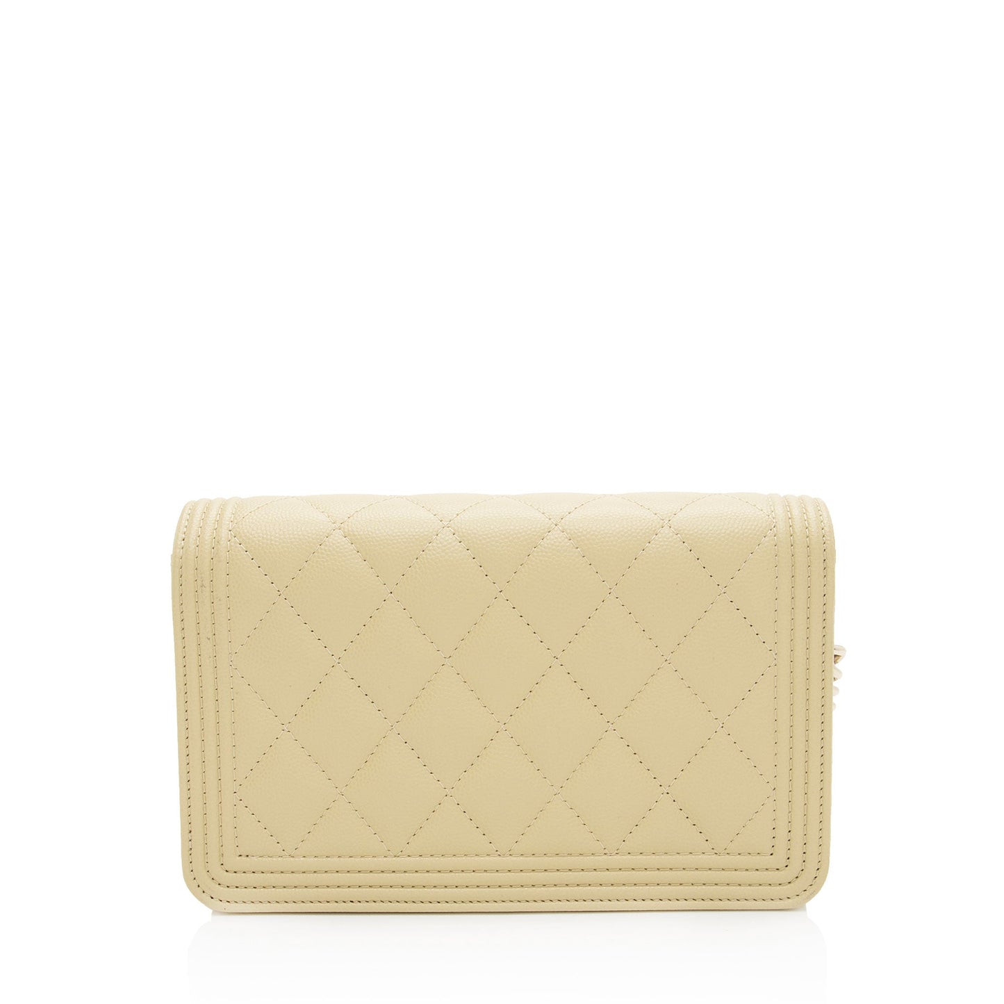 Chanel Caviar Leather Boy Wallet On Chain