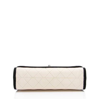 Chanel Caviar Leather Grosgrain Cc Top Handle
