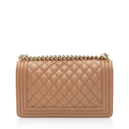 Chanel Boy Bag Caviar Gold Shoulder Bag Style 2