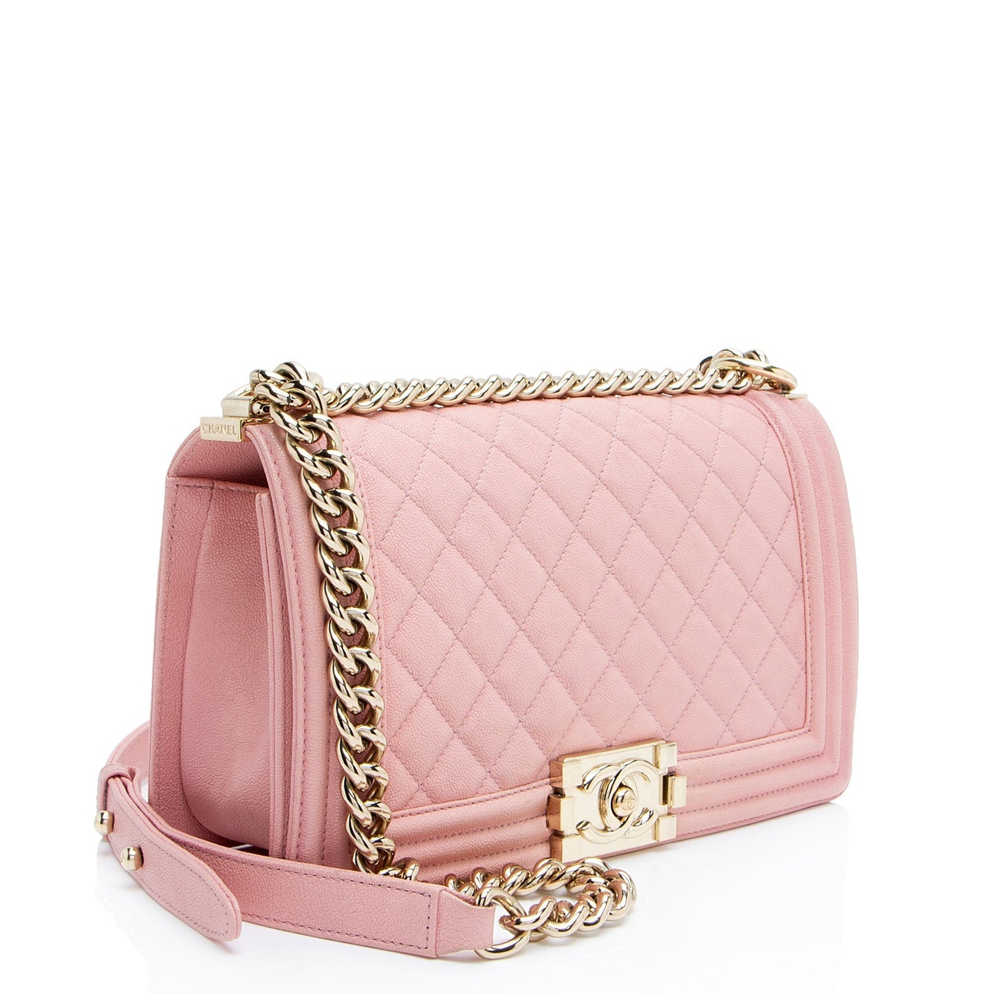 Chanel Boy Bag Caviar Gold Shoulder Bag Caviar