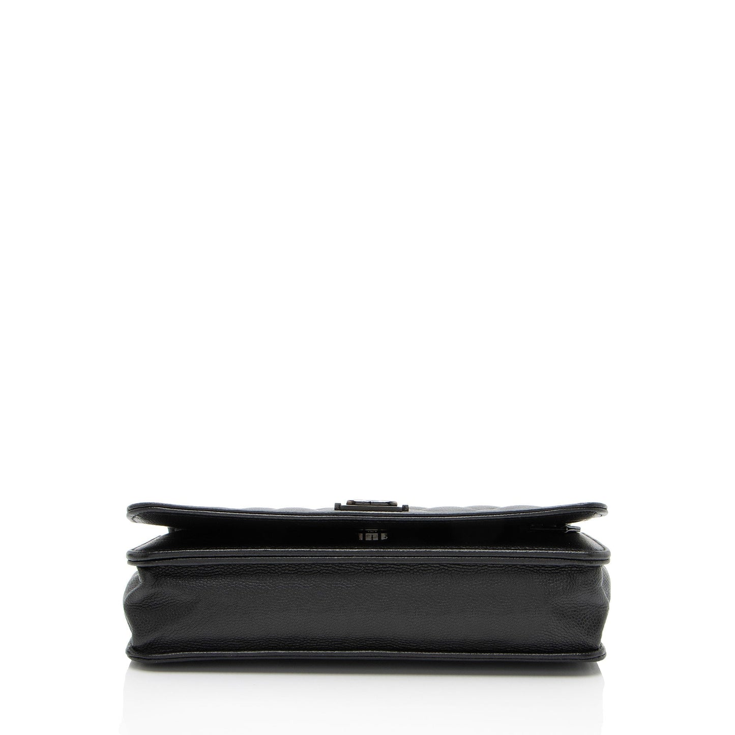 Chanel Caviar Leather So Black Boy Wallet On Chain