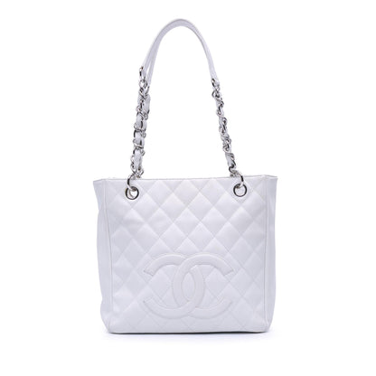 Chanel Gabrielle Caviar White Tote Bag