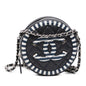 Chanel Caviar Striped Cc Filigree Round Crossbody