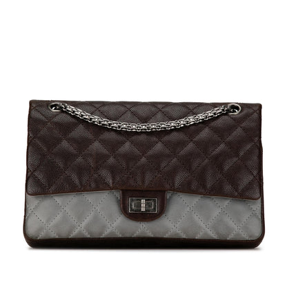 Chanel Caviar And Iridescent Calfskin Reissue 2 55 Double Flap 226 Caviar