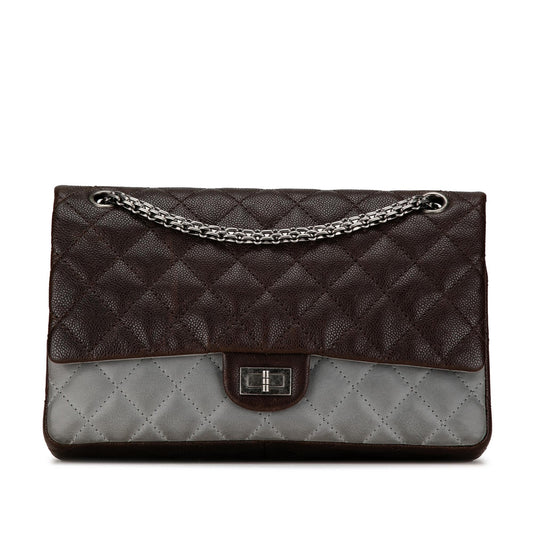 Chanel Caviar And Iridescent Calfskin Reissue 2 55 Double Flap 226 Caviar