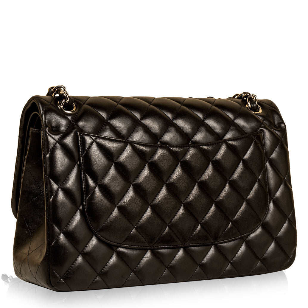 Chanel Classic Flap Lambskin Black Shoulder Bag Style 54