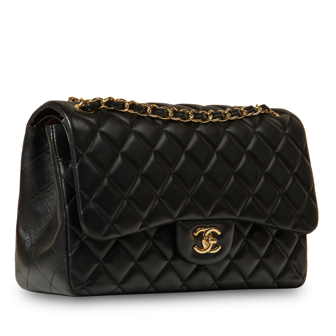 Chanel Classic Flap Lambskin Black Shoulder Bag Style 48