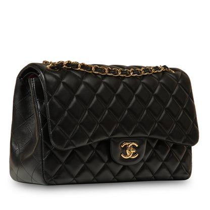 Chanel Classic Flap Lambskin Black Shoulder Bag Style 48