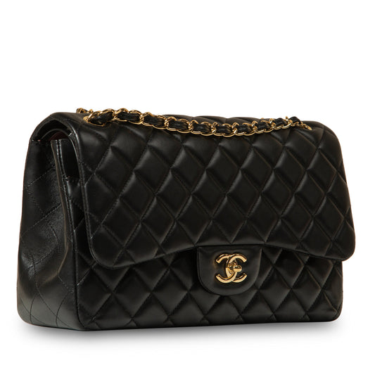 Chanel Classic Flap Lambskin Black Shoulder Bag Style 48