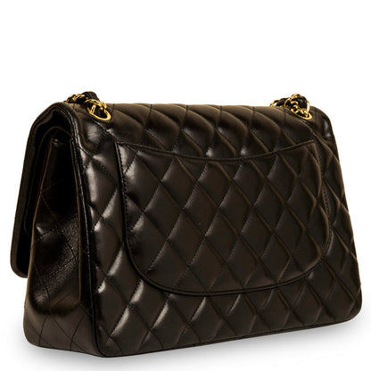 Chanel Classic Flap Lambskin Black Shoulder Bag Style 55