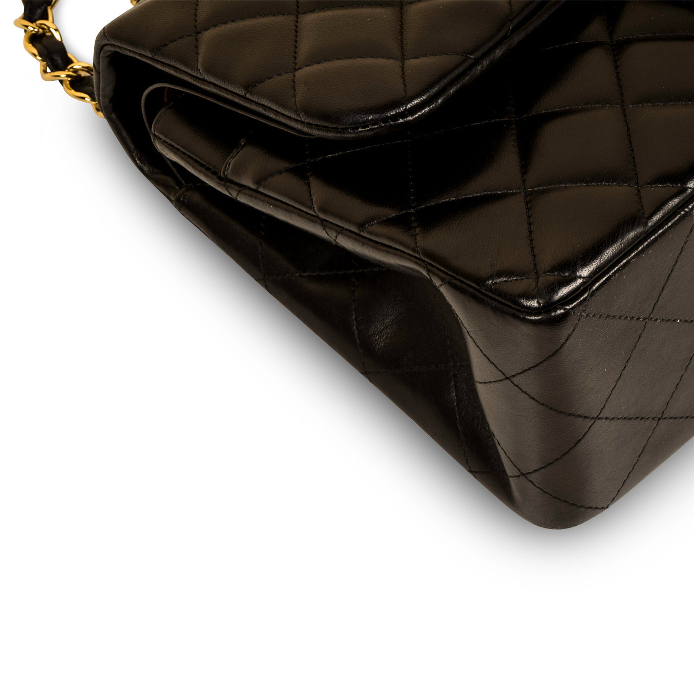 Chanel Classic Flap Lambskin Black Shoulder Bag Style 55