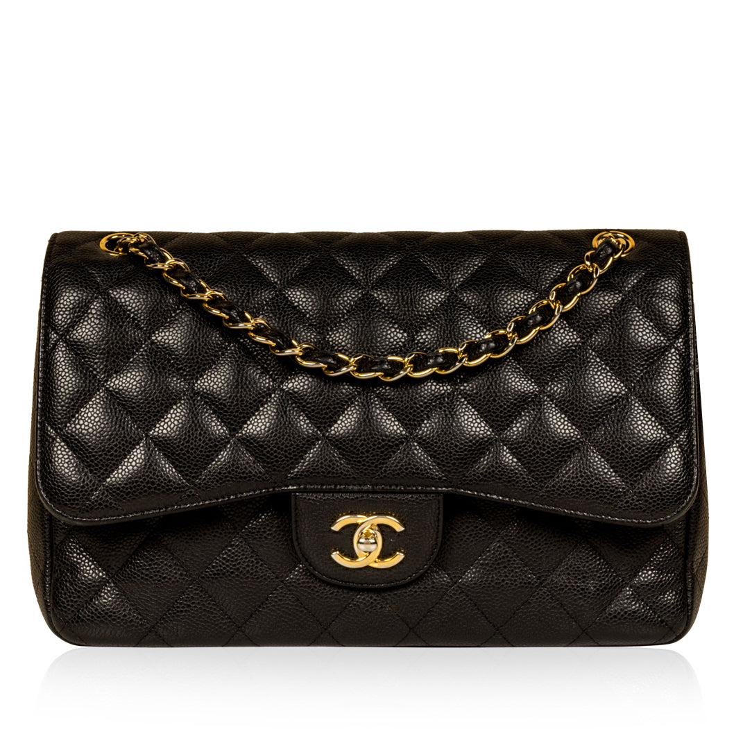 Chanel Classic Flap Caviar Black Shoulder Bag Style 34