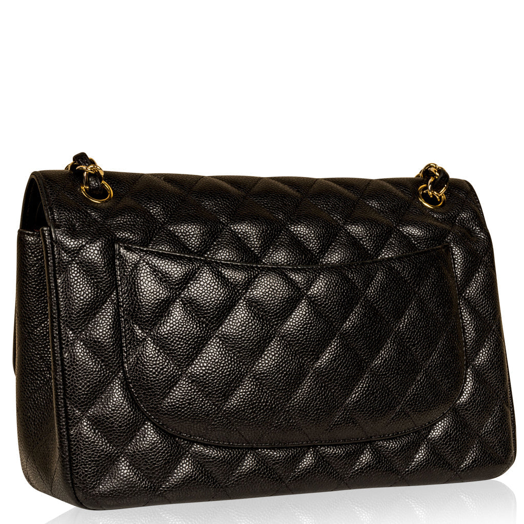 Chanel Classic Flap Caviar Black Shoulder Bag Style 34