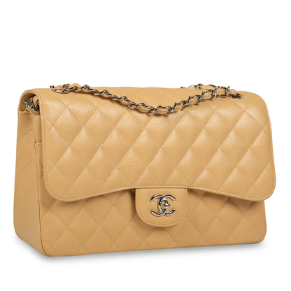 Chanel Classic Flap Lambskin Silver Shoulder Bag Style 9