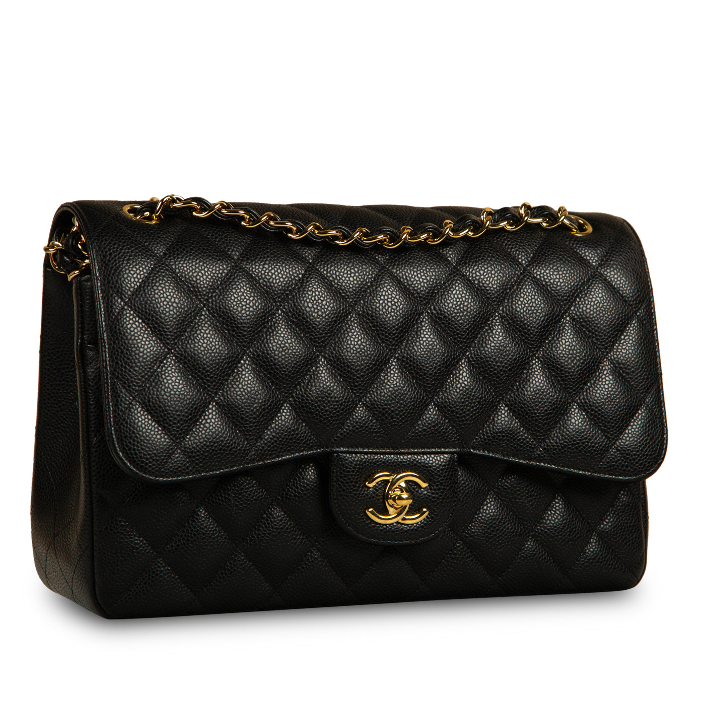 Chanel Classic Flap Caviar Black Shoulder Bag Style 40