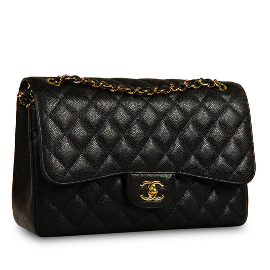 Chanel Classic Flap Caviar Black Shoulder Bag Style 40