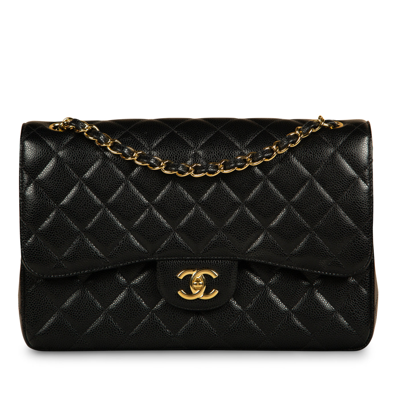 Chanel Classic Flap Caviar Black Shoulder Bag Style 27