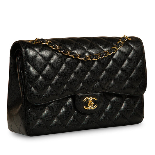 Chanel Classic Flap Caviar Black Shoulder Bag Style 27