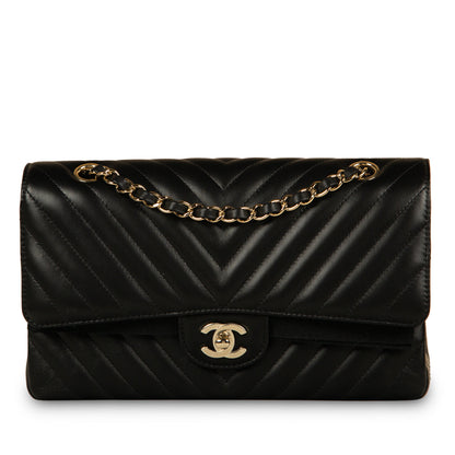 Chanel Classic Flap Lambskin Black Shoulder Bag Style 118