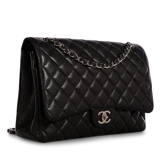 Chanel Classic Flap Caviar Black Shoulder Bag Style 45