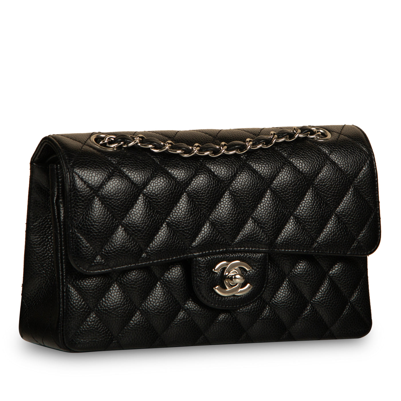Chanel Classic Flap Caviar Black Shoulder Bag Style 124