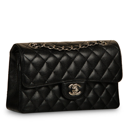 Chanel Classic Flap Caviar Black Shoulder Bag Style 124