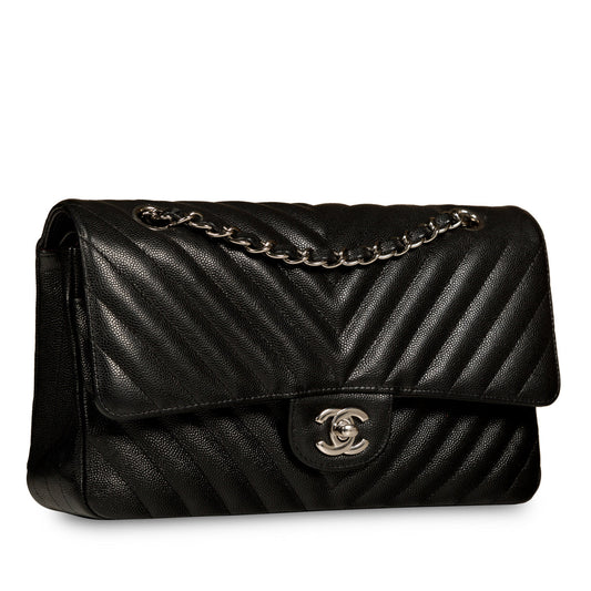 Chanel Classic Flap Caviar Black Shoulder Bag Style 82
