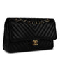 Chanel Classic Flap Lambskin Black Shoulder Bag Style 117