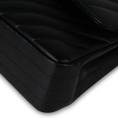 Chanel Classic Flap Lambskin Black Shoulder Bag Style 117