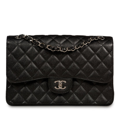 Chanel Classic Flap Caviar Black Shoulder Bag Style 44
