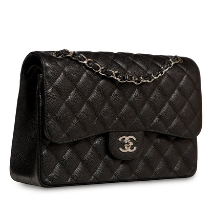 Chanel Classic Flap Caviar Black Shoulder Bag Style 44