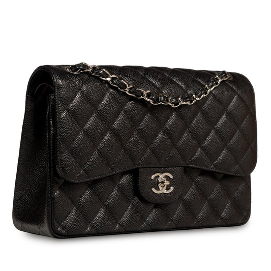 Chanel Classic Flap Caviar Black Shoulder Bag Style 44
