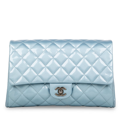 Chanel WOC Patent Leather Silver Crossbody
