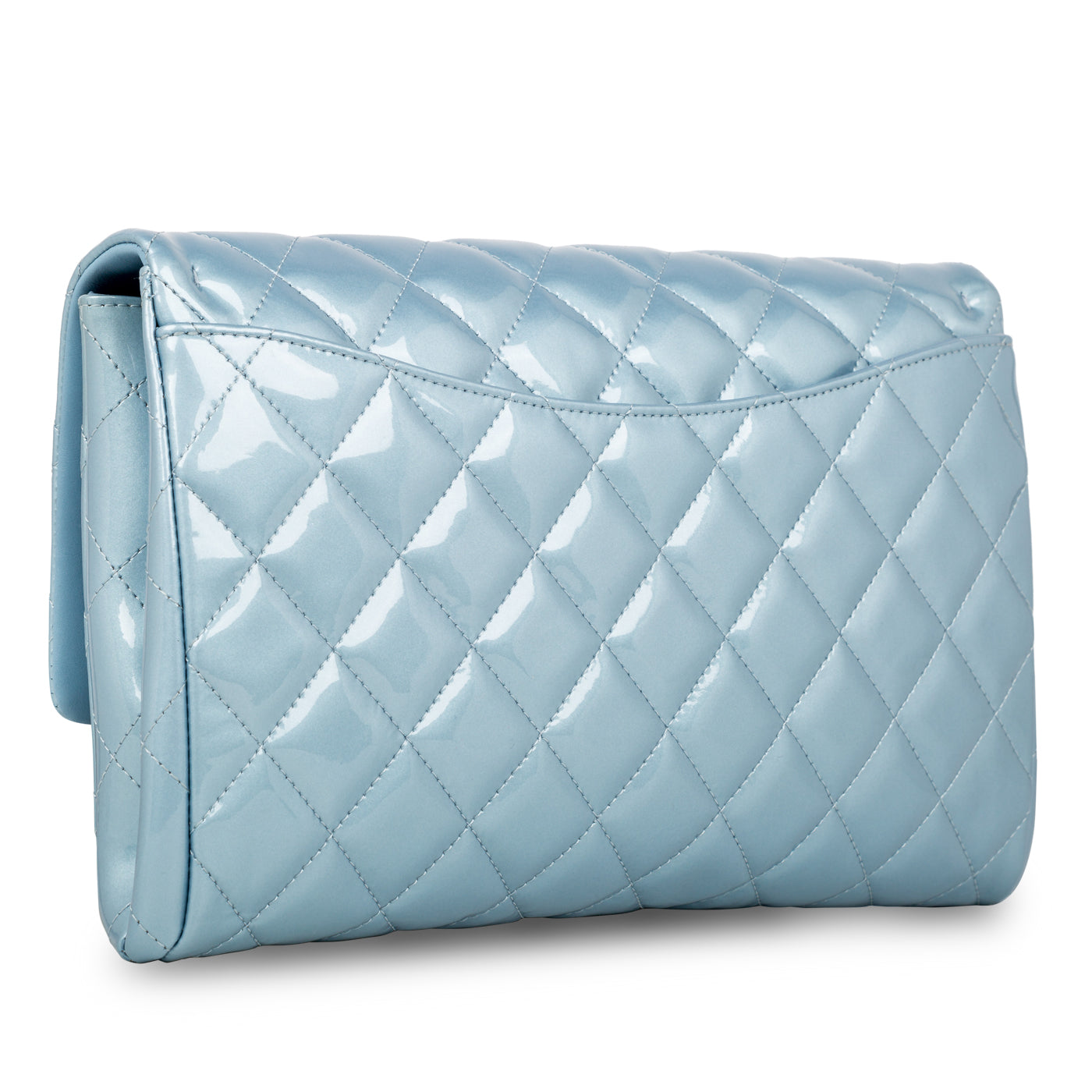 Chanel WOC Patent Leather Silver Crossbody