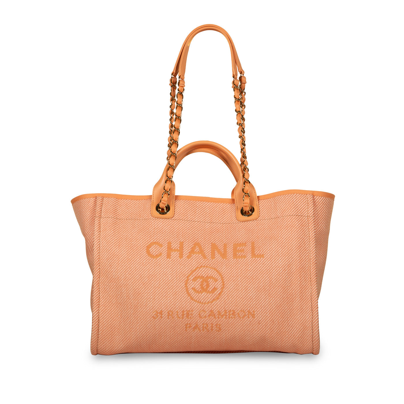 Chanel Cambon Canvas Gold Tote Bag Canvas