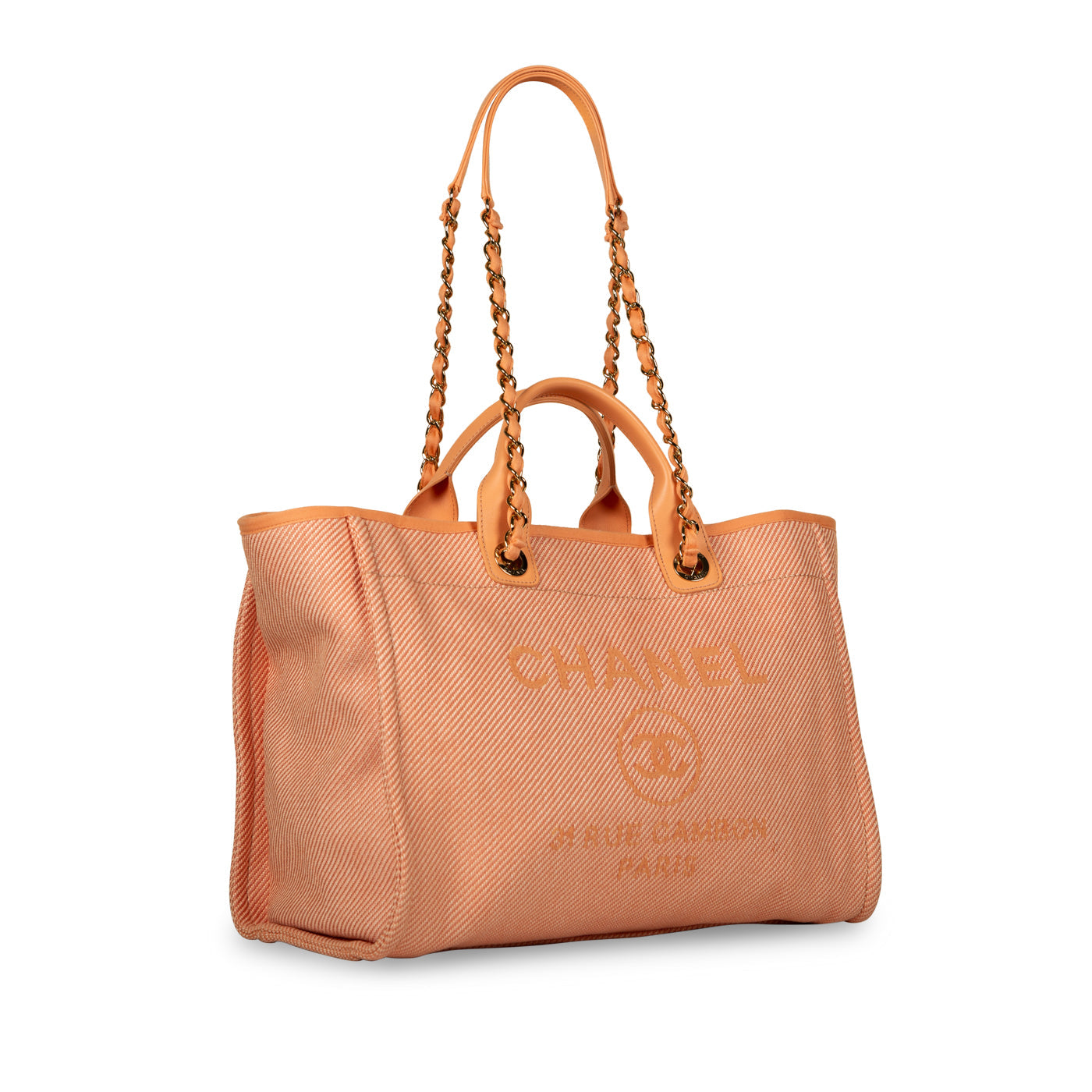 Chanel Cambon Canvas Gold Tote Bag Canvas