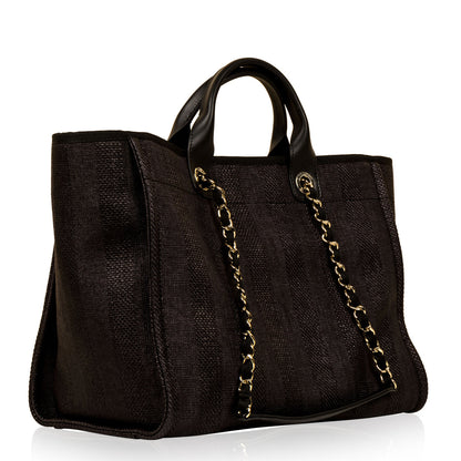 Chanel Cambon Canvas Black Tote Bag Style 3