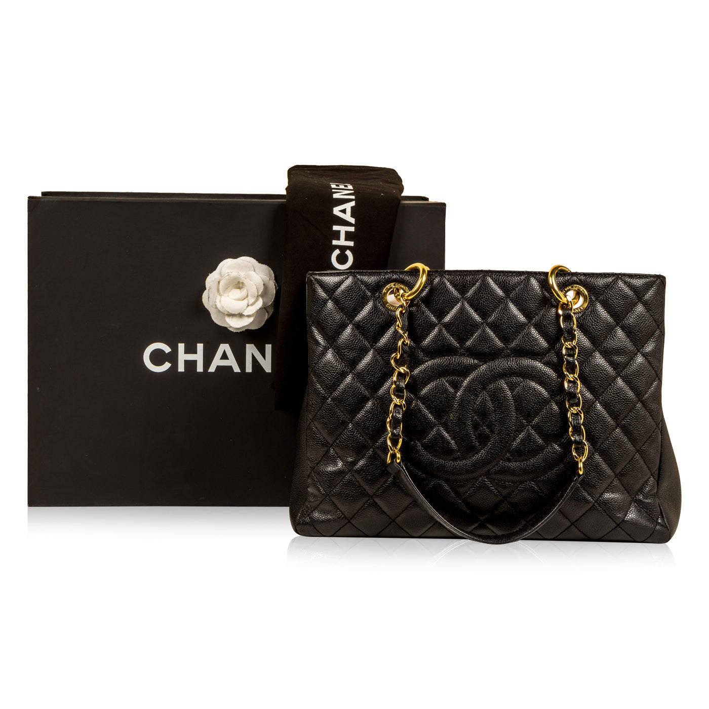 Chanel Timeless Caviar Black Tote Bag Style 25